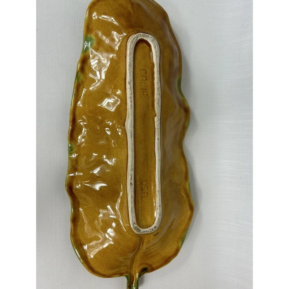 Vintage Wade of California Art Pottery Leaf w/ Apples Platter - Drip Glaze‎